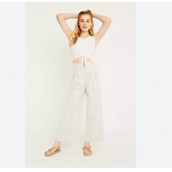 Free People River Winds Pleated Wide Leg Pants  Size 8 NWT - Picture 1 of 12
